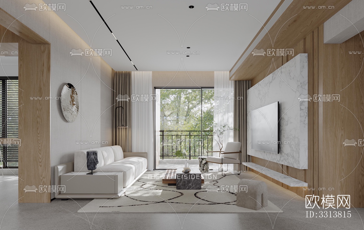 现代客餐厅效果图下载（渲染图6）