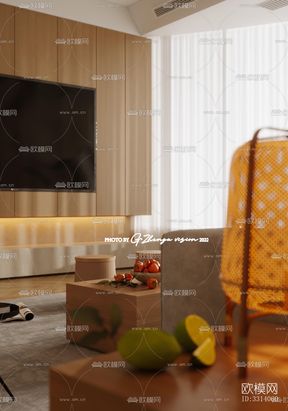 现代客餐厅效果图下载（渲染图2）