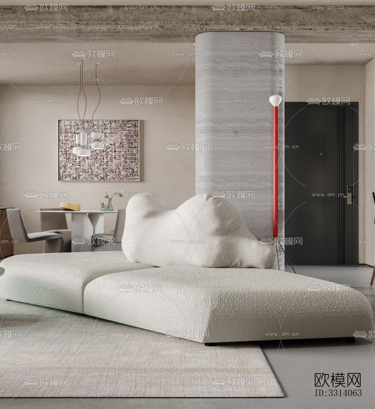 现代客餐厅效果图下载（渲染图14）