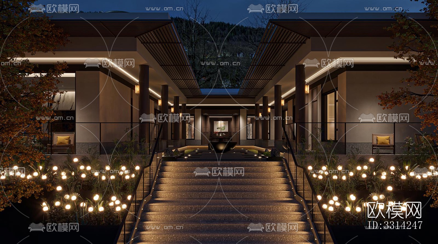 现代客餐厅效果图下载（渲染图10）