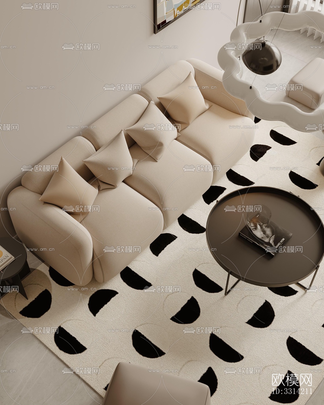 现代客餐厅效果图下载（渲染图5）