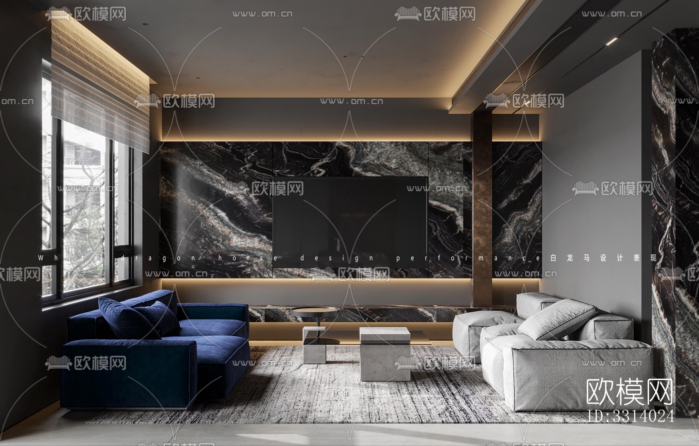 现代客餐厅效果图下载（渲染图6）