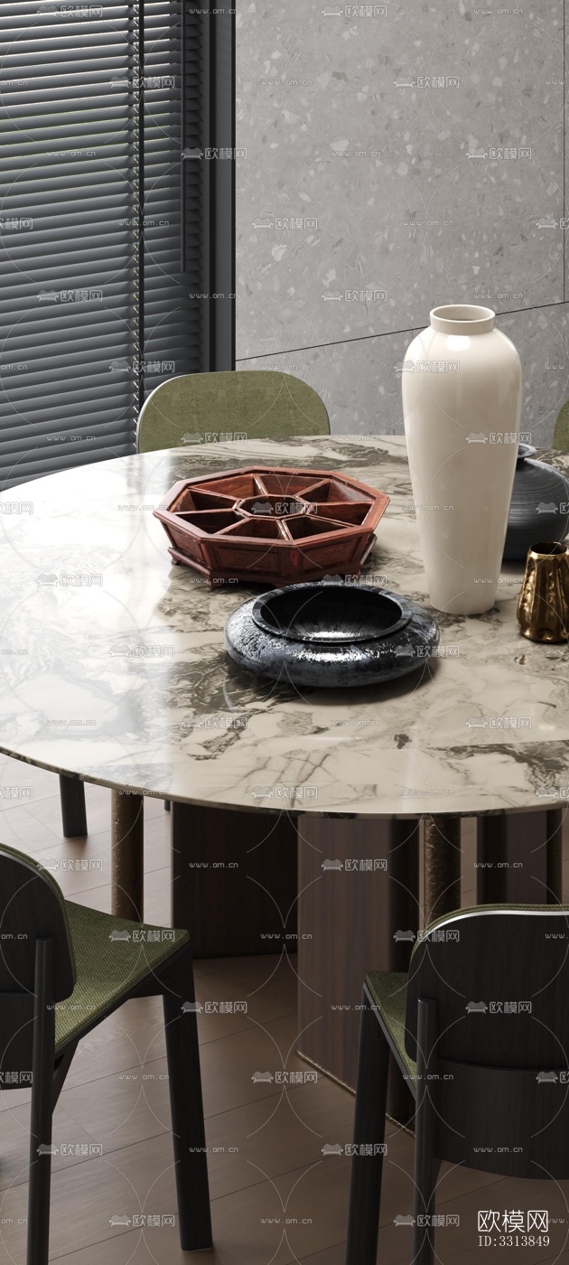 现代客餐厅效果图下载（渲染图9）