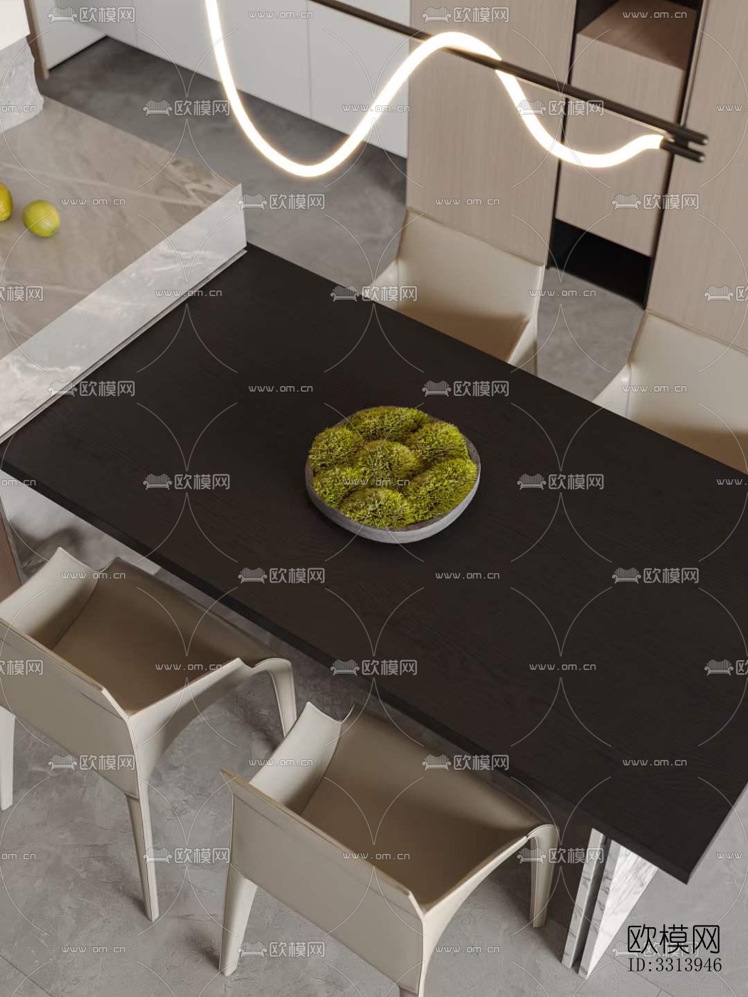 现代客餐厅效果图下载（渲染图9）