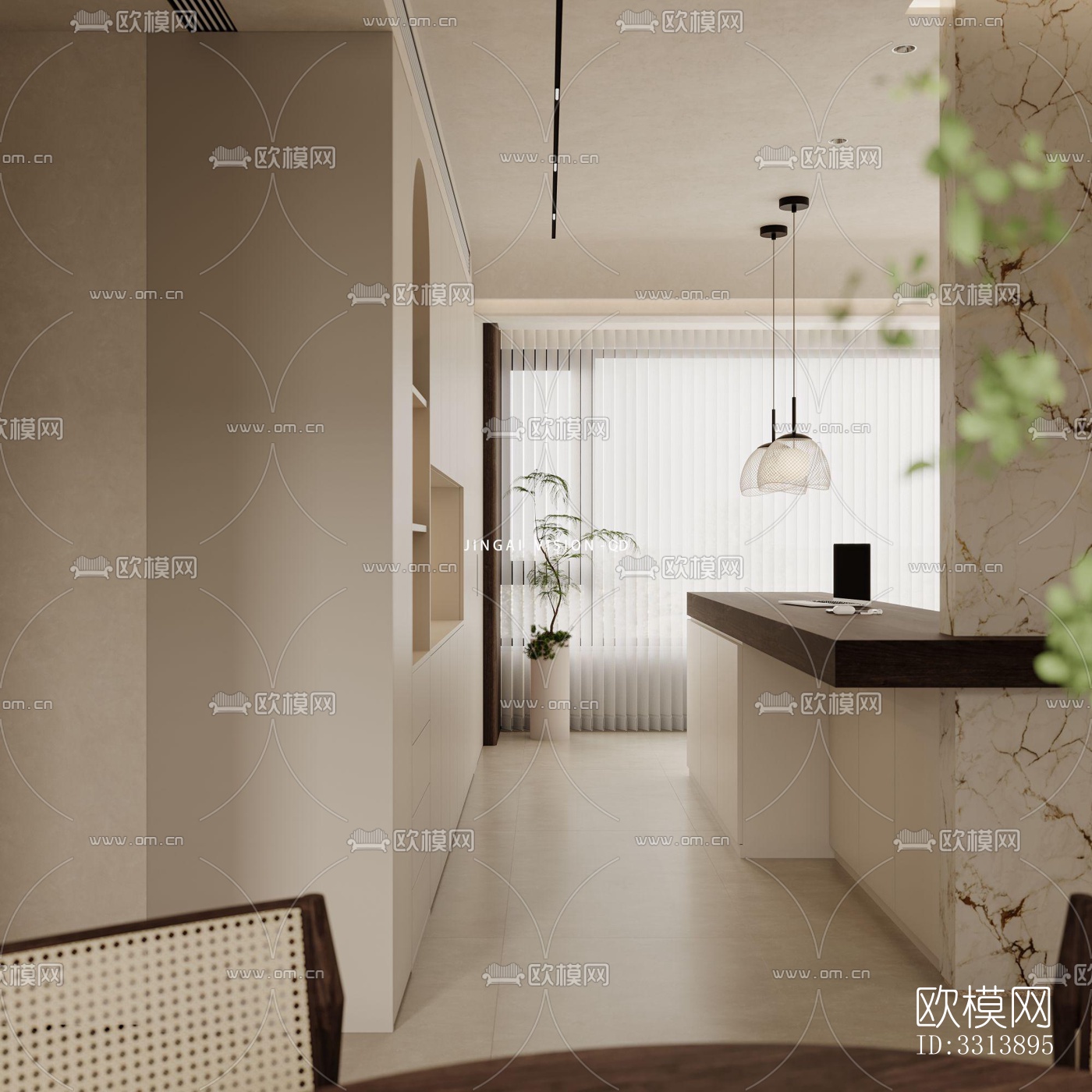 现代客餐厅效果图下载（渲染图7）