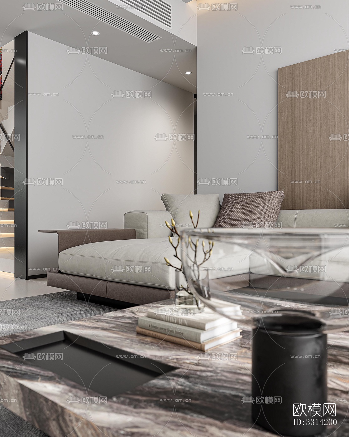 现代客餐厅效果图下载（渲染图2）