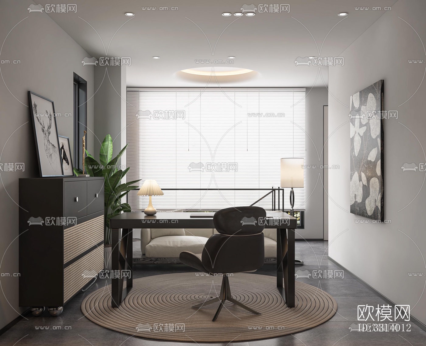 现代客餐厅效果图下载（渲染图3）