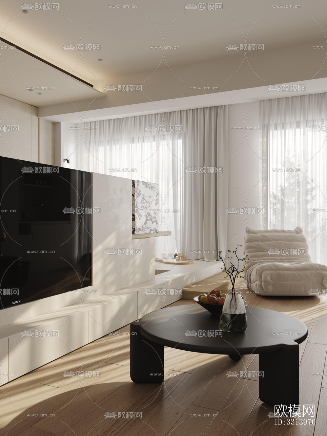 现代客餐厅效果图下载（渲染图6）