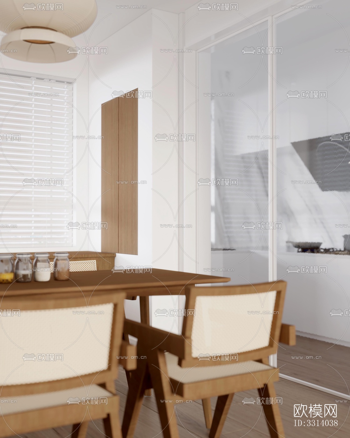 现代客餐厅效果图下载（渲染图7）