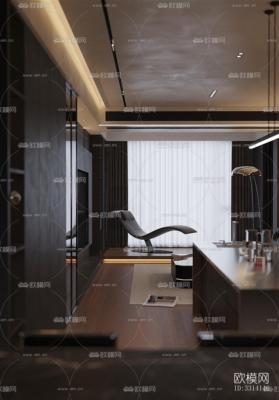 现代客餐厅效果图下载（渲染图11）