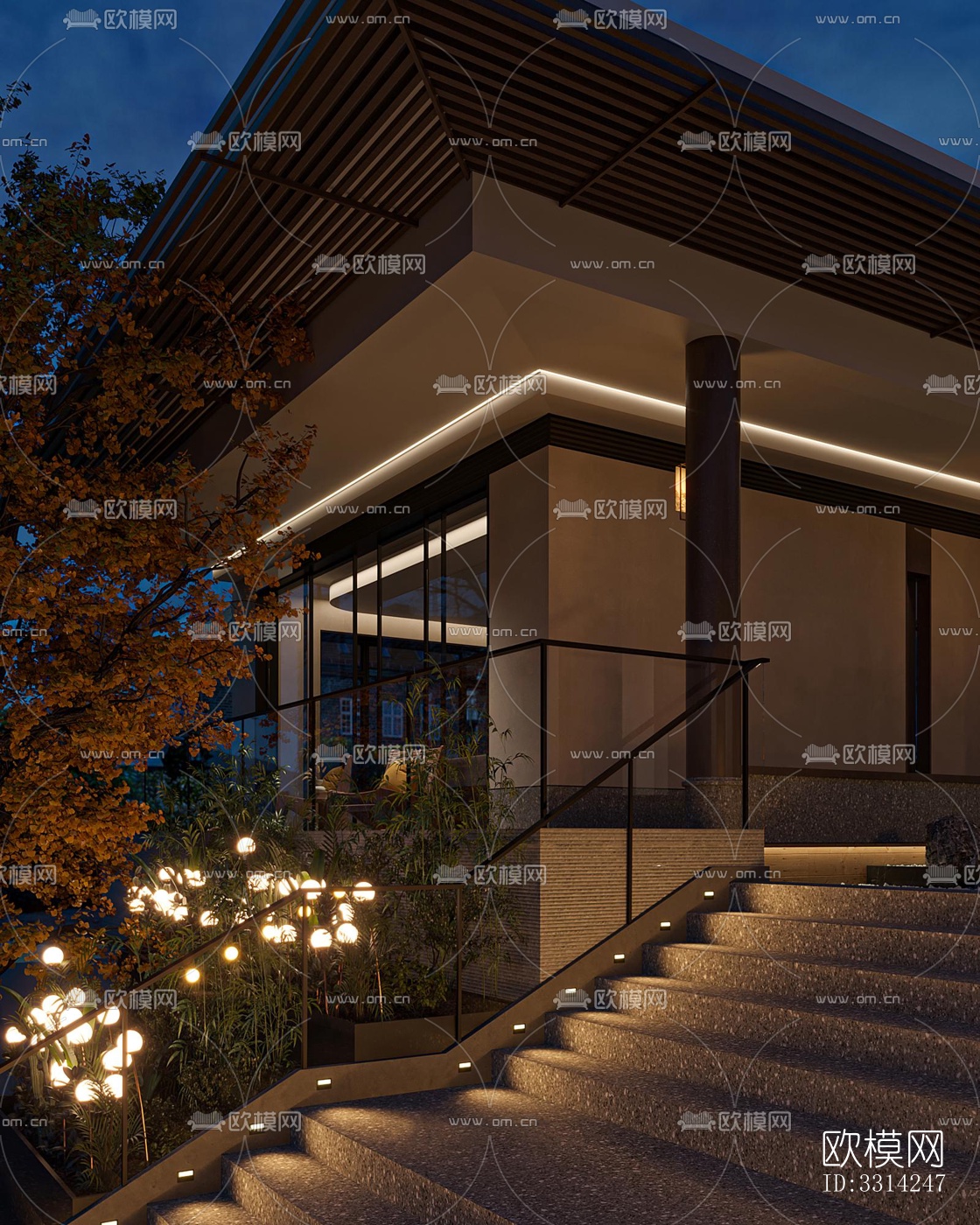 现代客餐厅效果图下载（渲染图17）