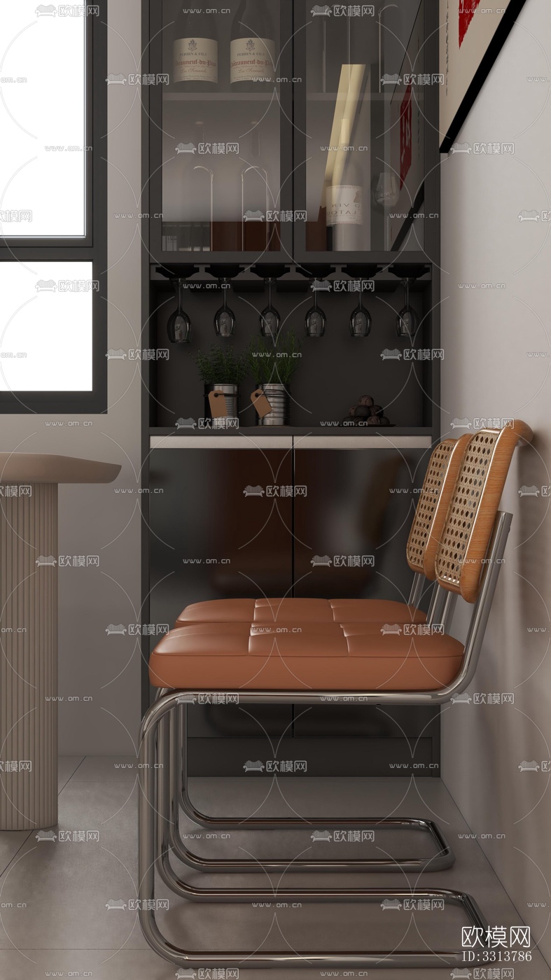 现代客餐厅效果图下载（渲染图2）