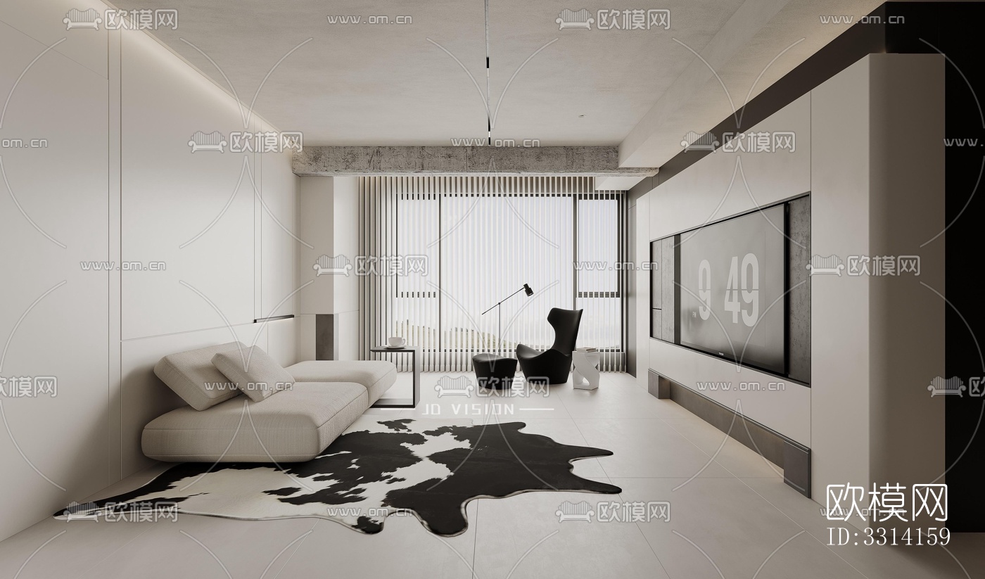 现代客餐厅效果图下载（渲染图2）