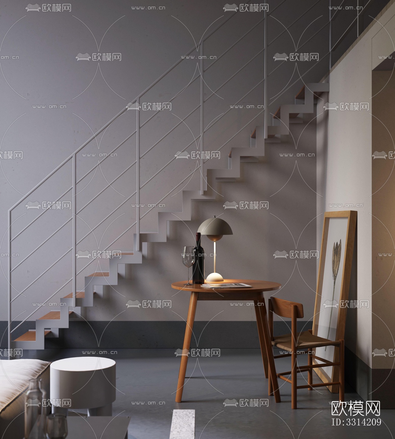 现代客餐厅效果图下载（渲染图1）