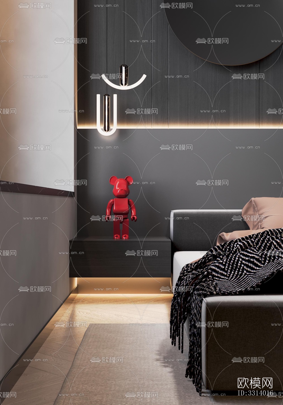 现代客餐厅效果图下载（渲染图7）