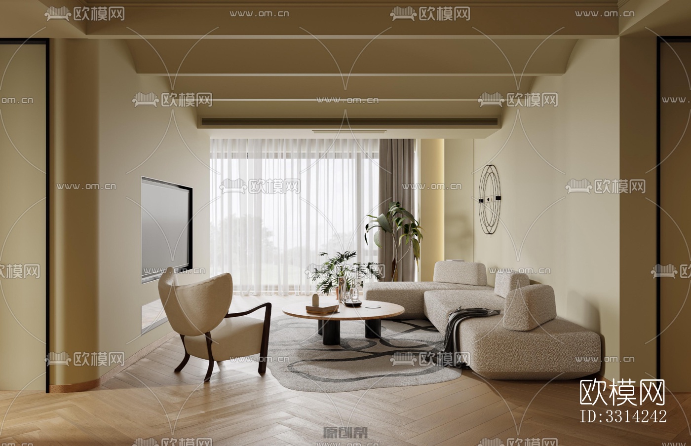 现代客餐厅效果图下载（渲染图8）