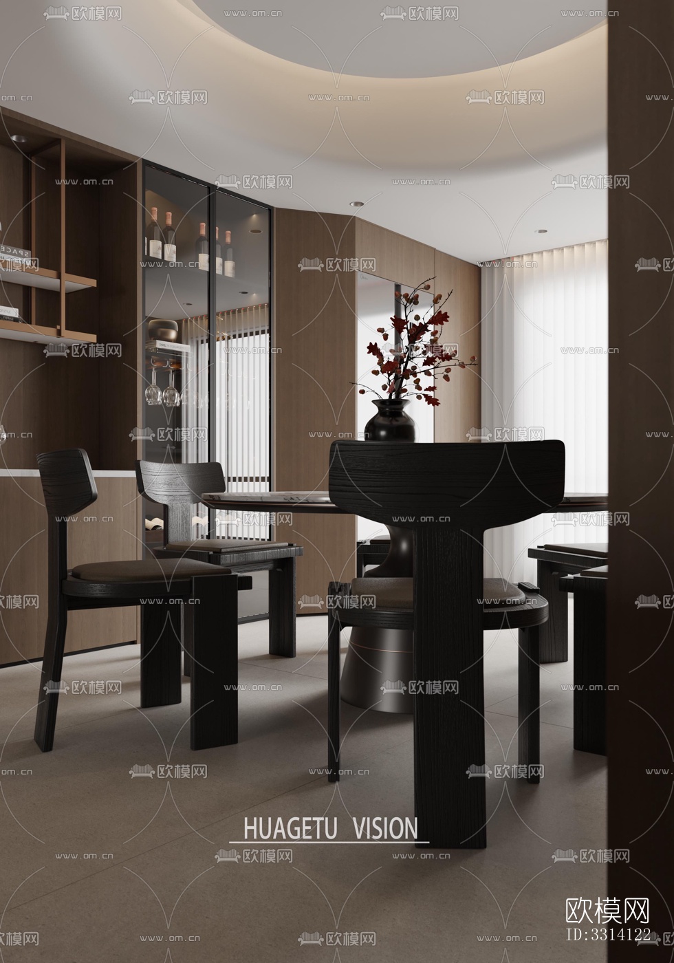 现代客餐厅效果图下载（渲染图7）