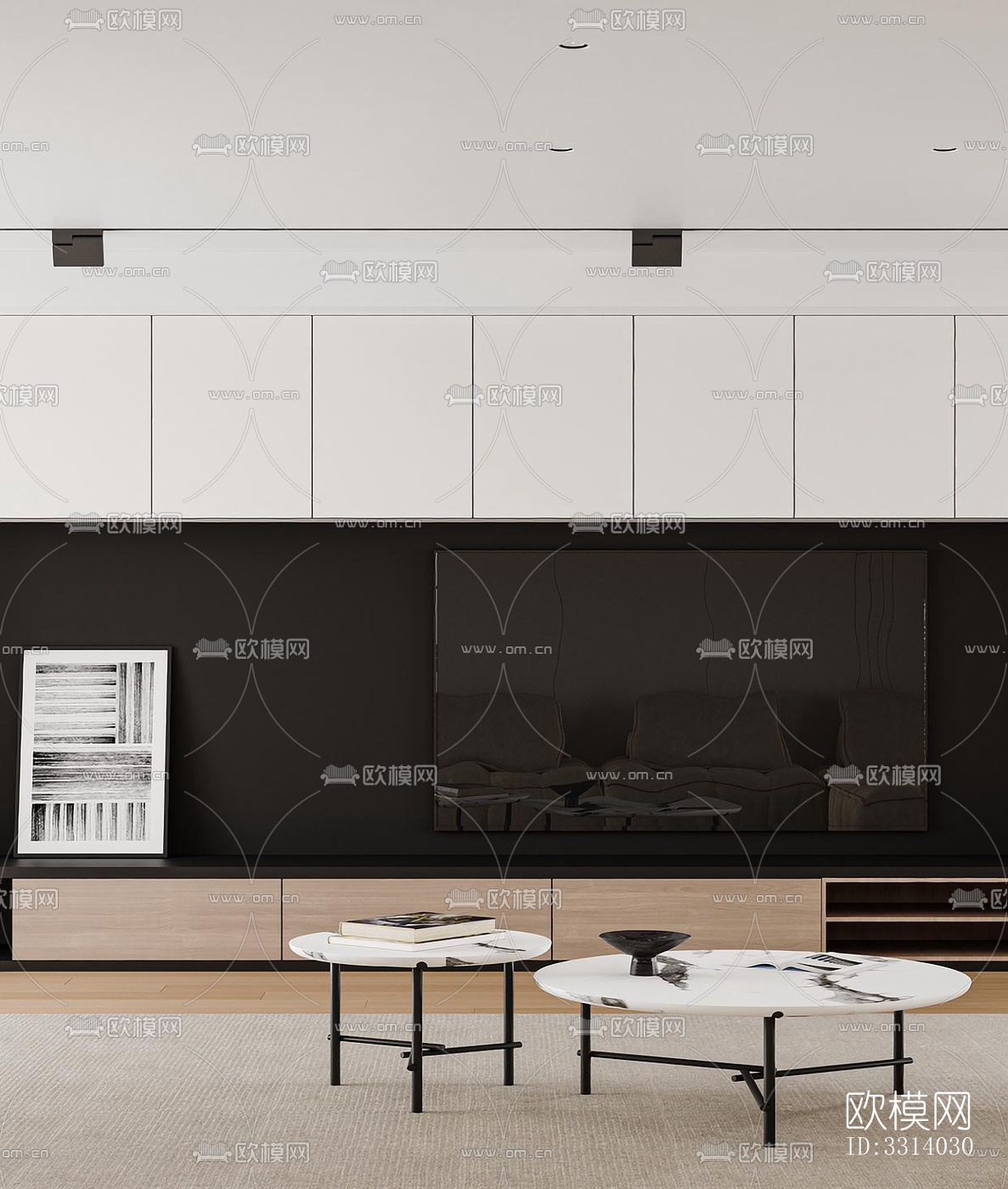 现代客餐厅效果图下载（渲染图3）