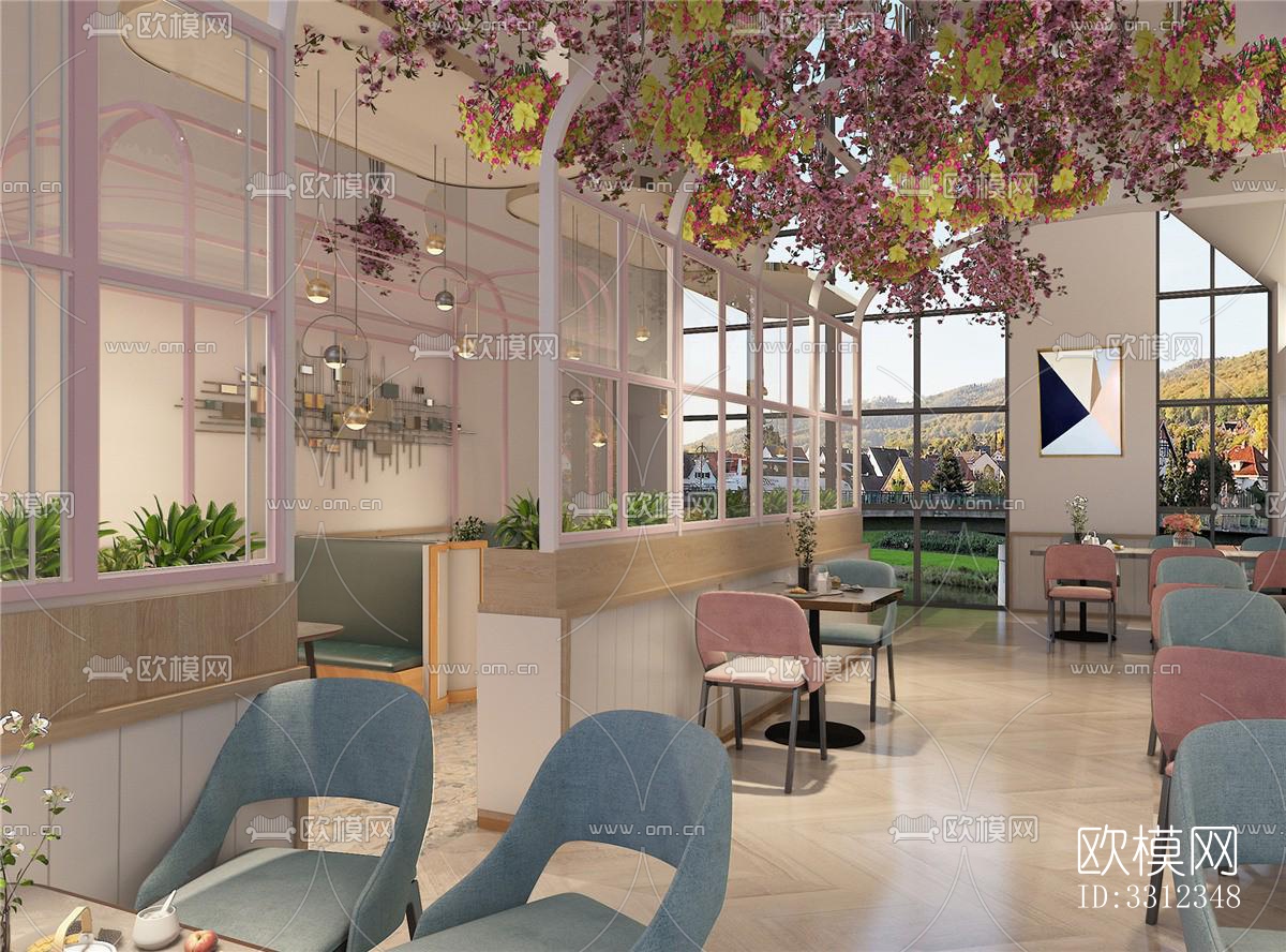 现代西餐厅效果图下载（渲染图3）