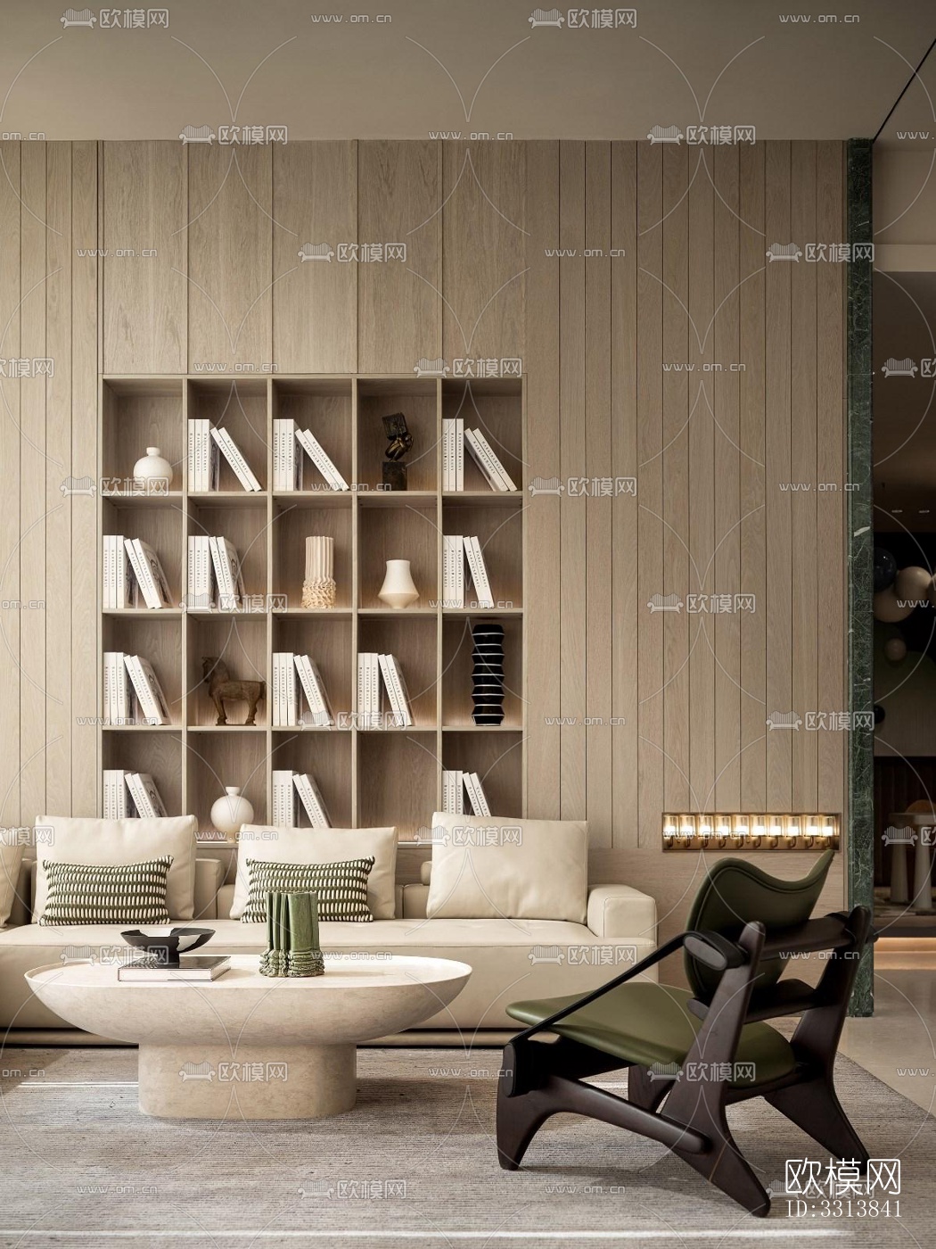 现代客餐厅效果图下载（渲染图1）