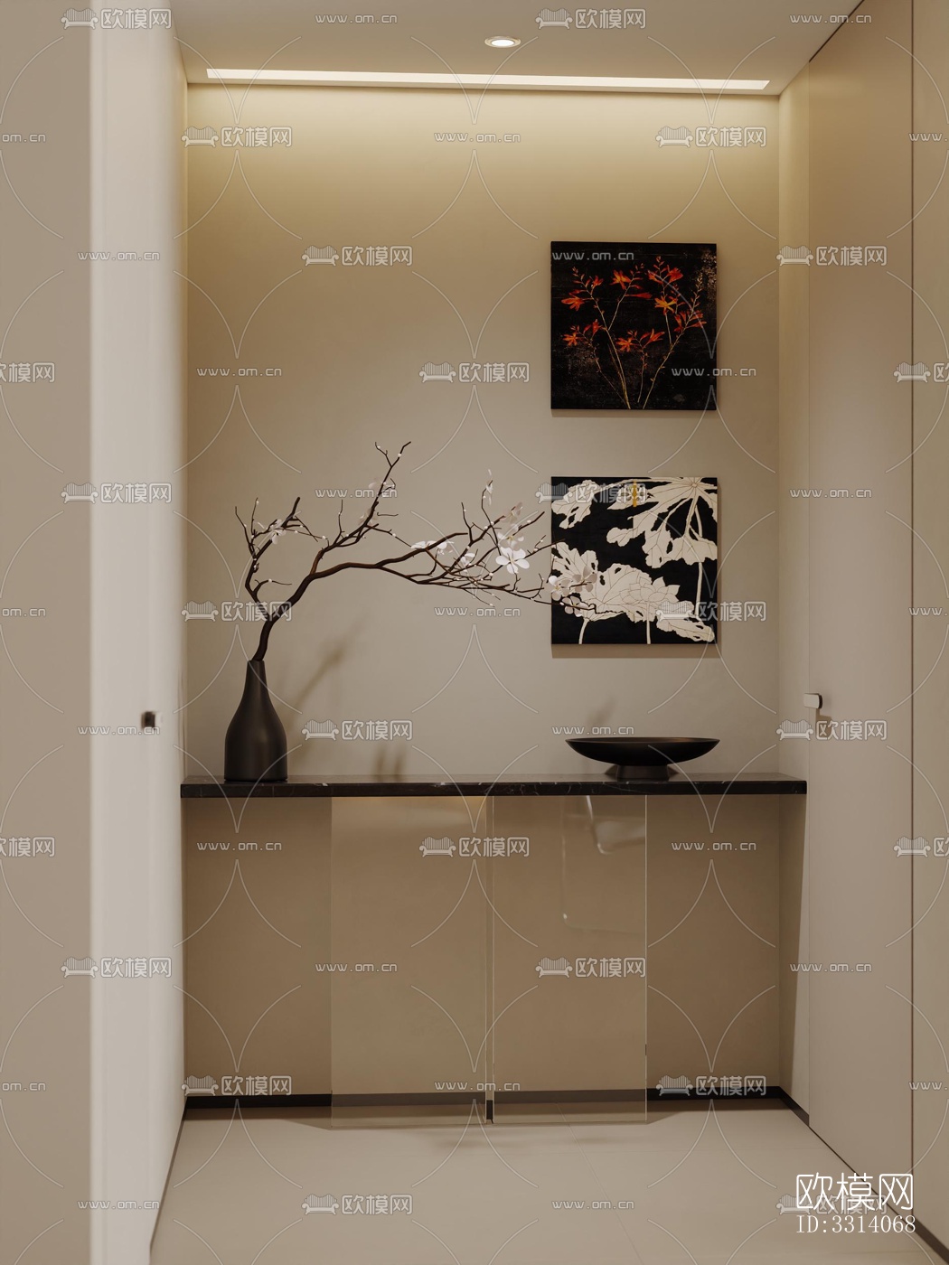 现代客餐厅效果图下载（渲染图3）