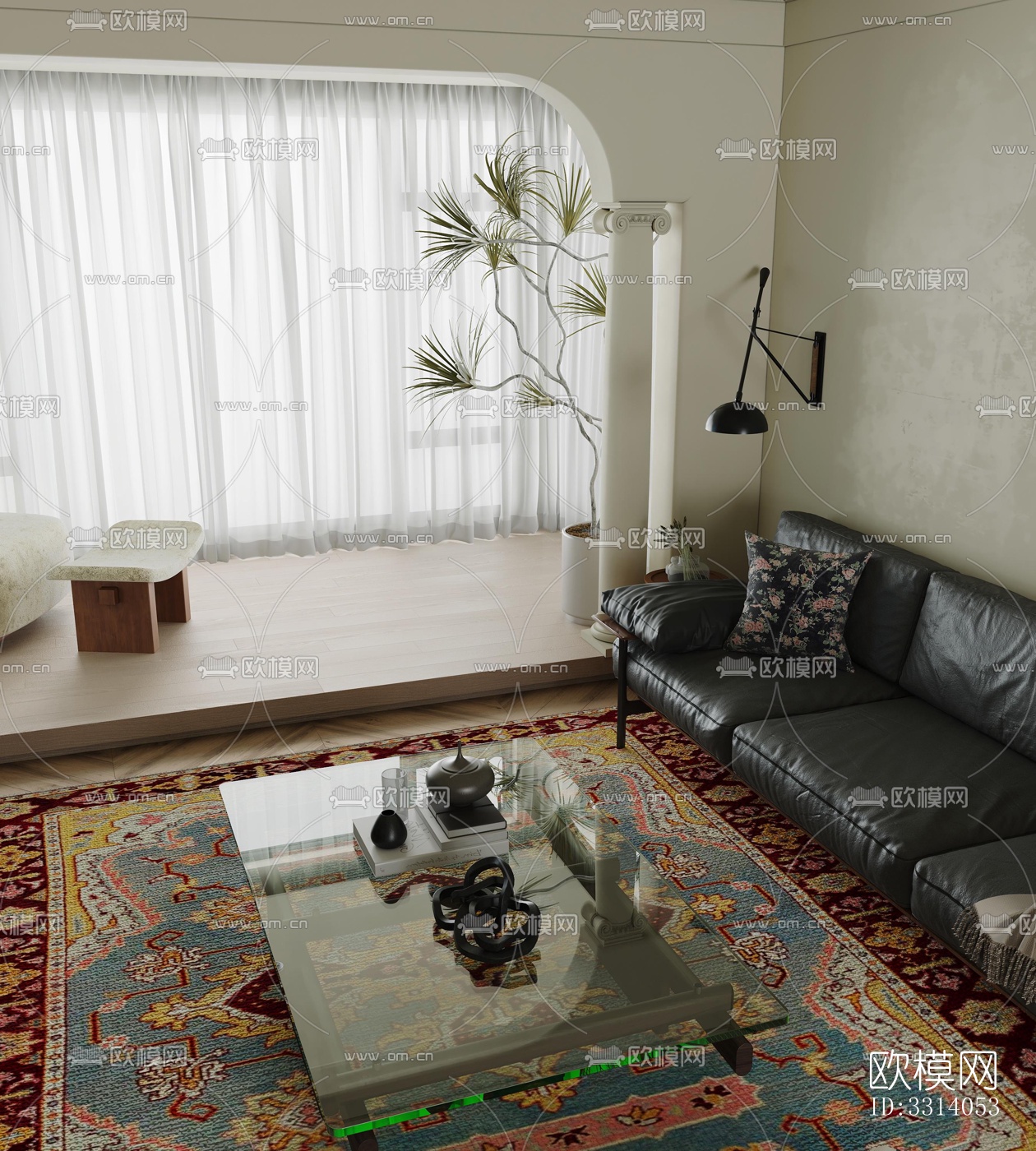 现代客餐厅效果图下载（渲染图4）