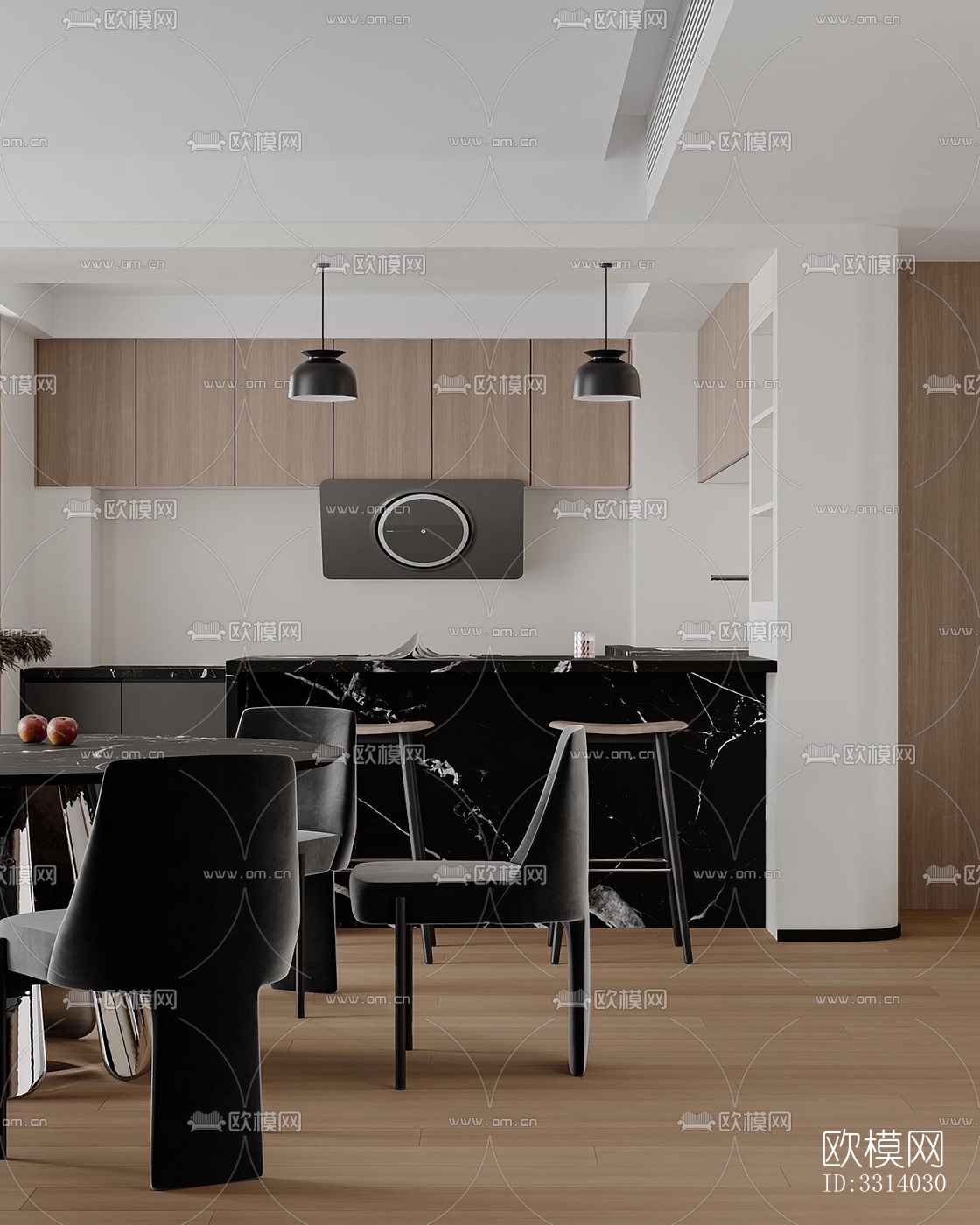 现代客餐厅效果图下载（渲染图2）