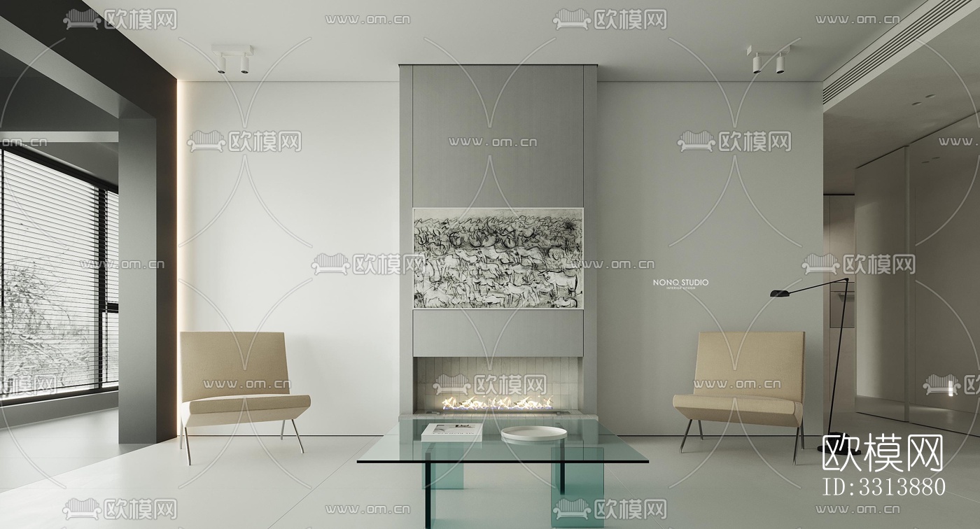 现代客餐厅效果图下载（渲染图2）