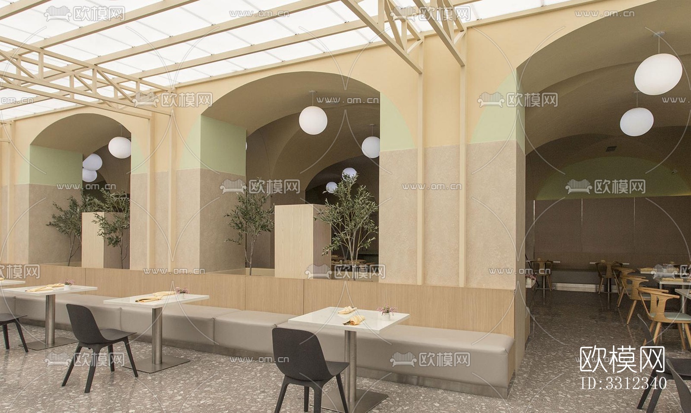 现代自助餐厅效果图下载（渲染图5）