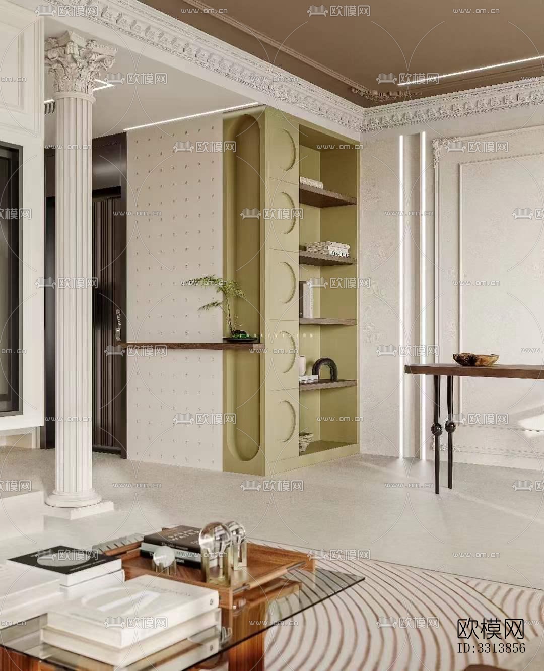 现代客餐厅效果图下载（渲染图4）