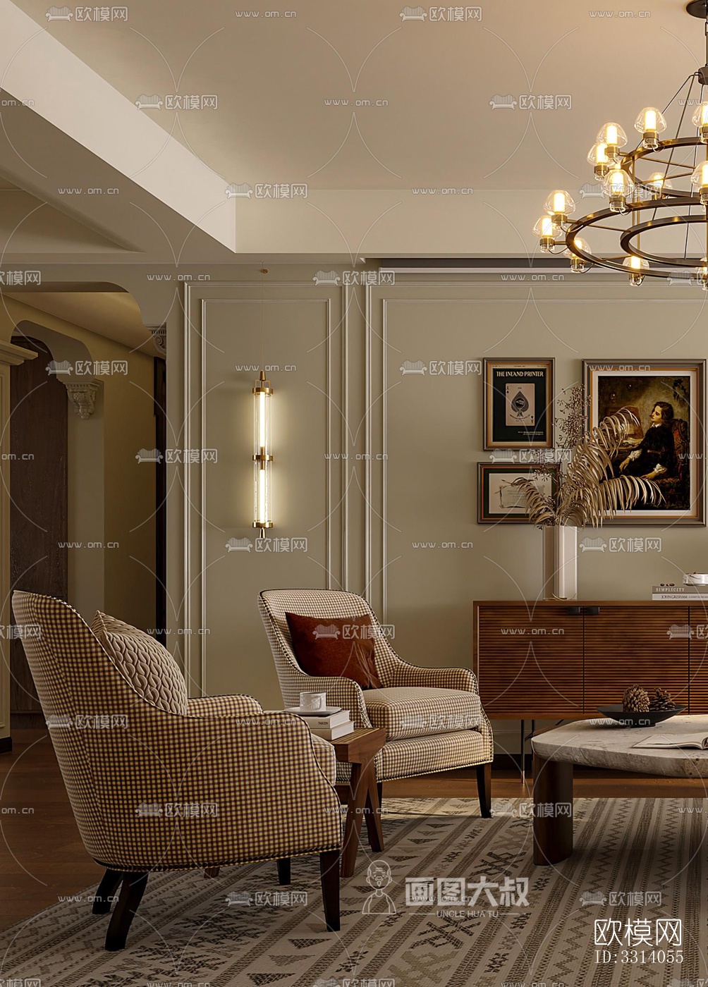 现代客餐厅效果图下载（渲染图12）