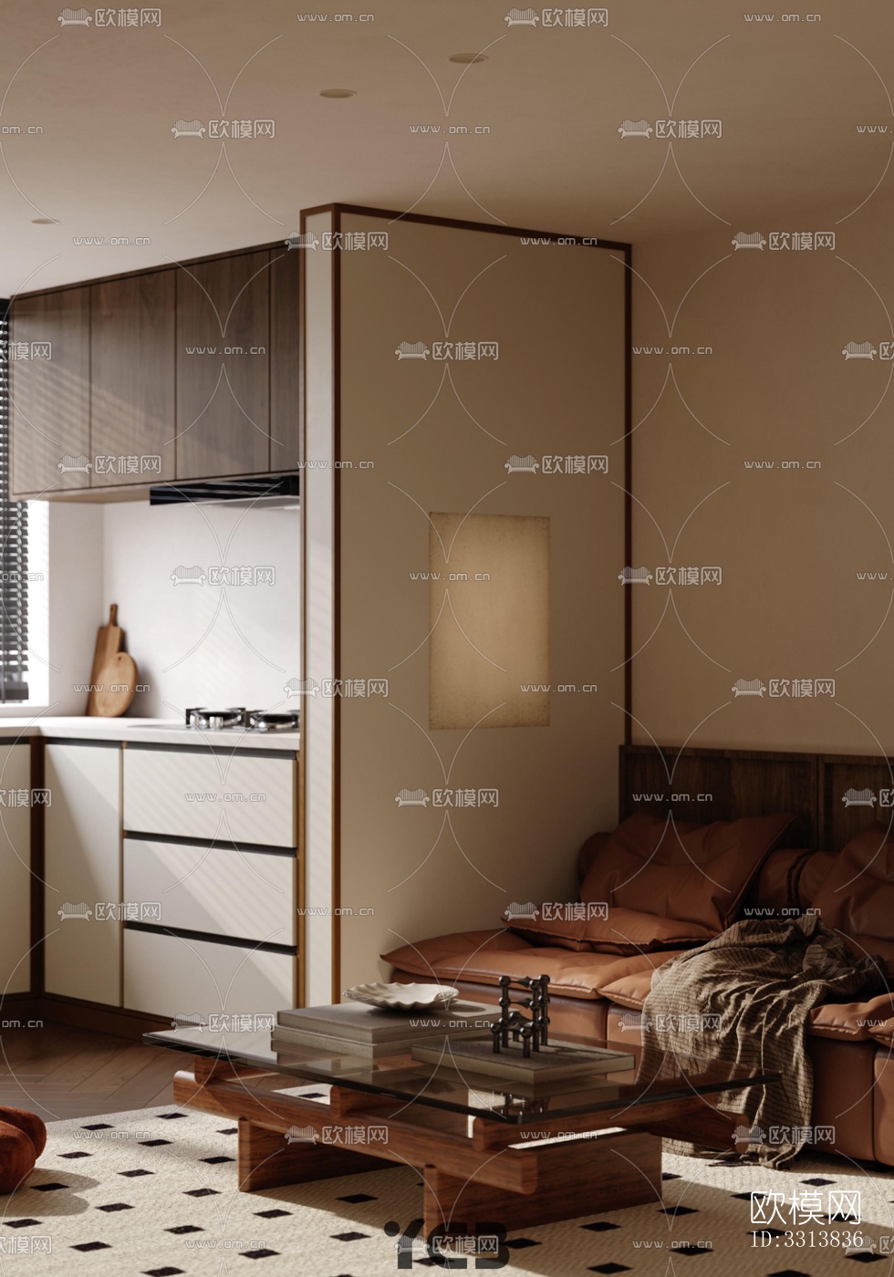 现代客餐厅效果图下载（渲染图7）