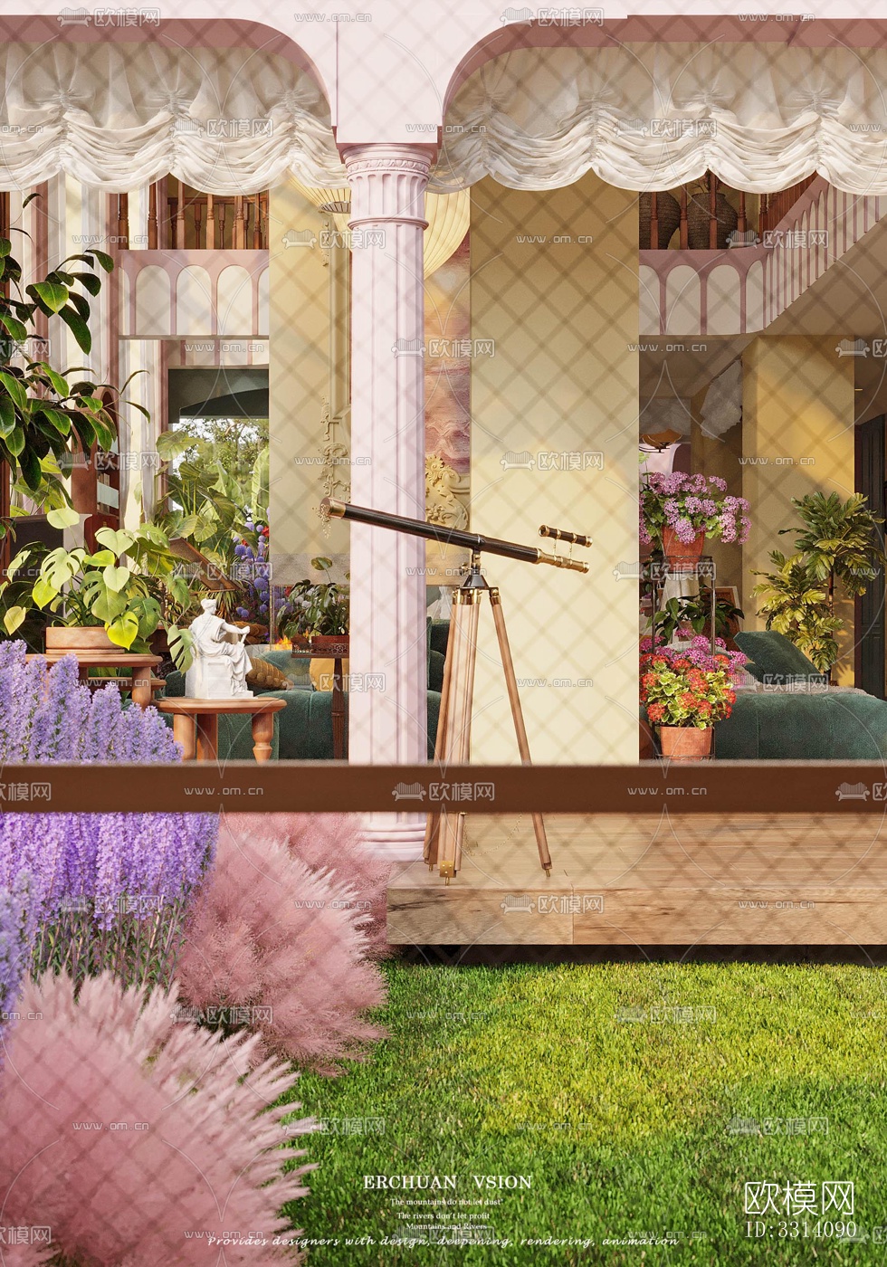 现代客餐厅效果图下载（渲染图7）