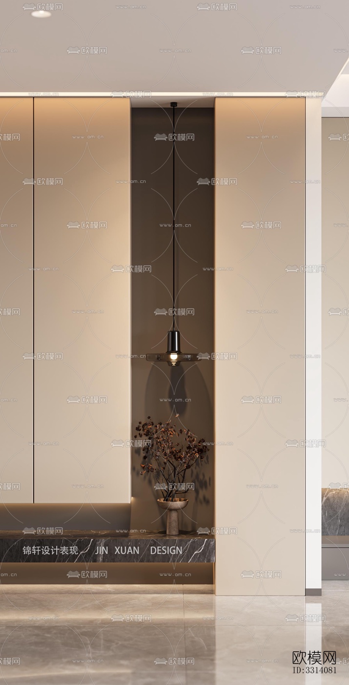 现代客餐厅效果图下载（渲染图5）