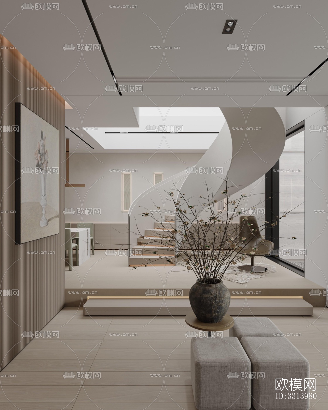 现代客餐厅效果图下载（渲染图8）