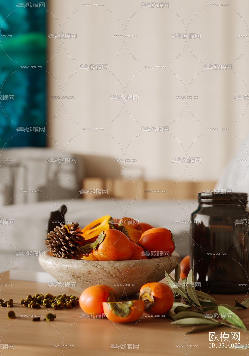 现代客餐厅效果图下载（渲染图17）