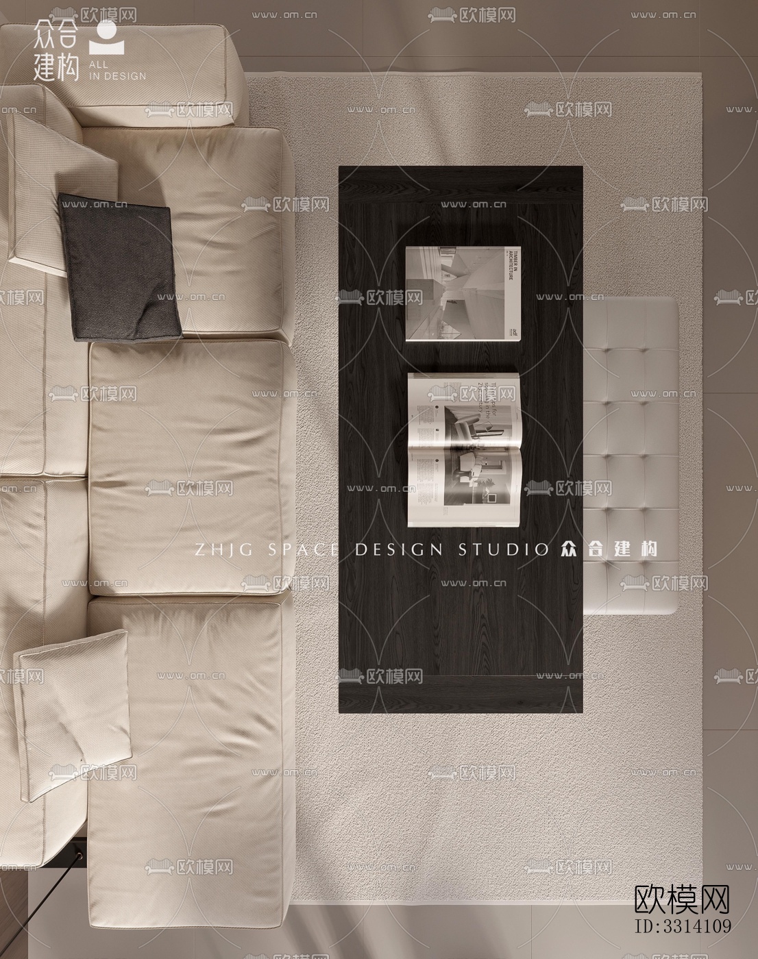 现代客餐厅效果图下载（渲染图6）