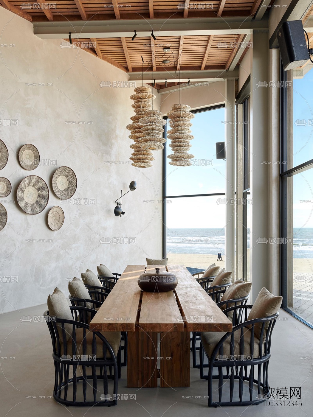原木风西餐厅效果图下载（渲染图14）