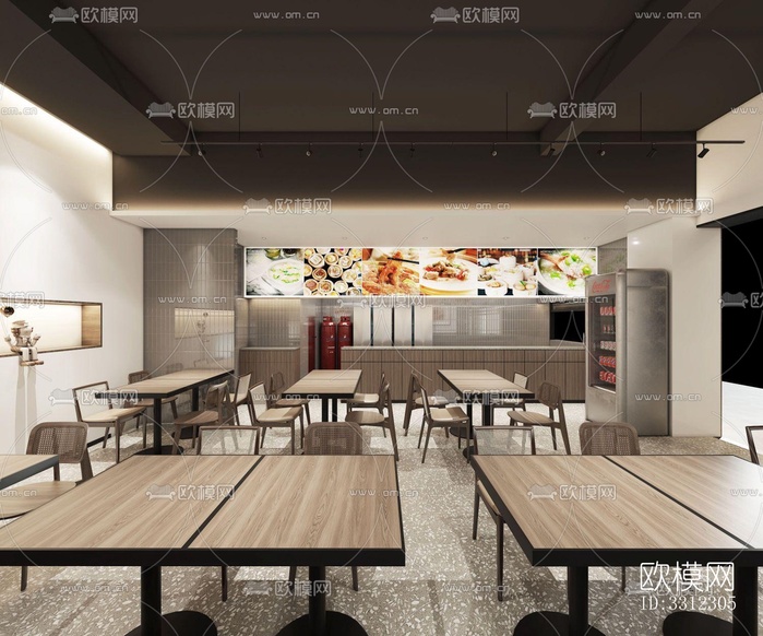 现代快餐店效果图下载(渲染图2)