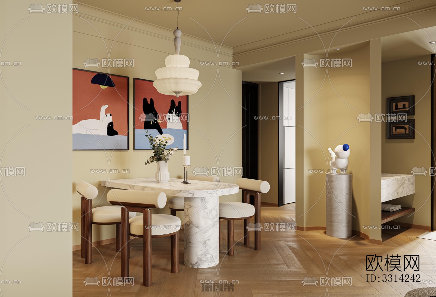 现代客餐厅效果图下载（渲染图11）