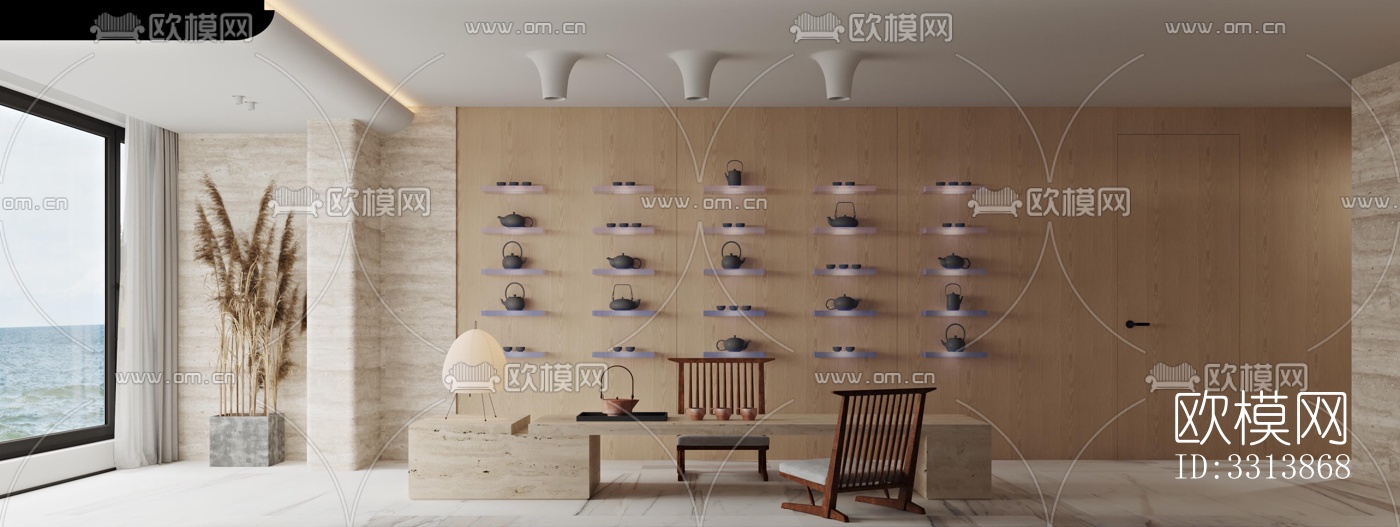 现代客餐厅效果图下载（渲染图4）