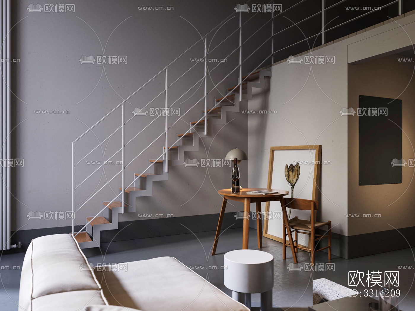 现代客餐厅效果图下载（渲染图6）