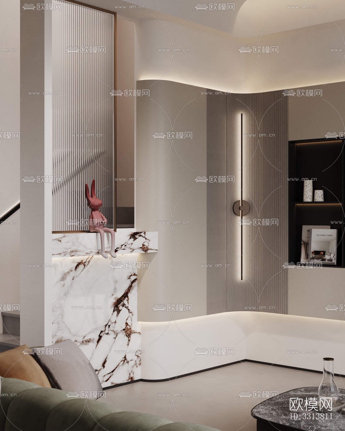 现代客餐厅效果图下载（渲染图7）