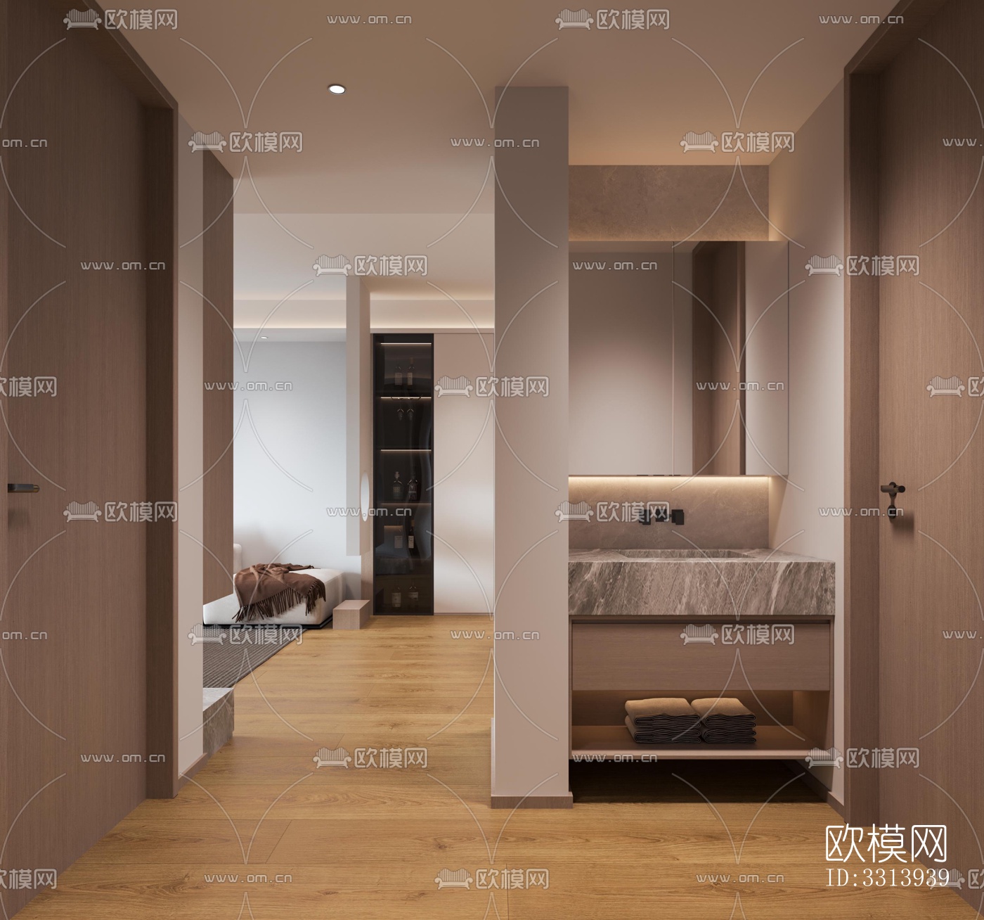 现代客餐厅效果图下载（渲染图3）