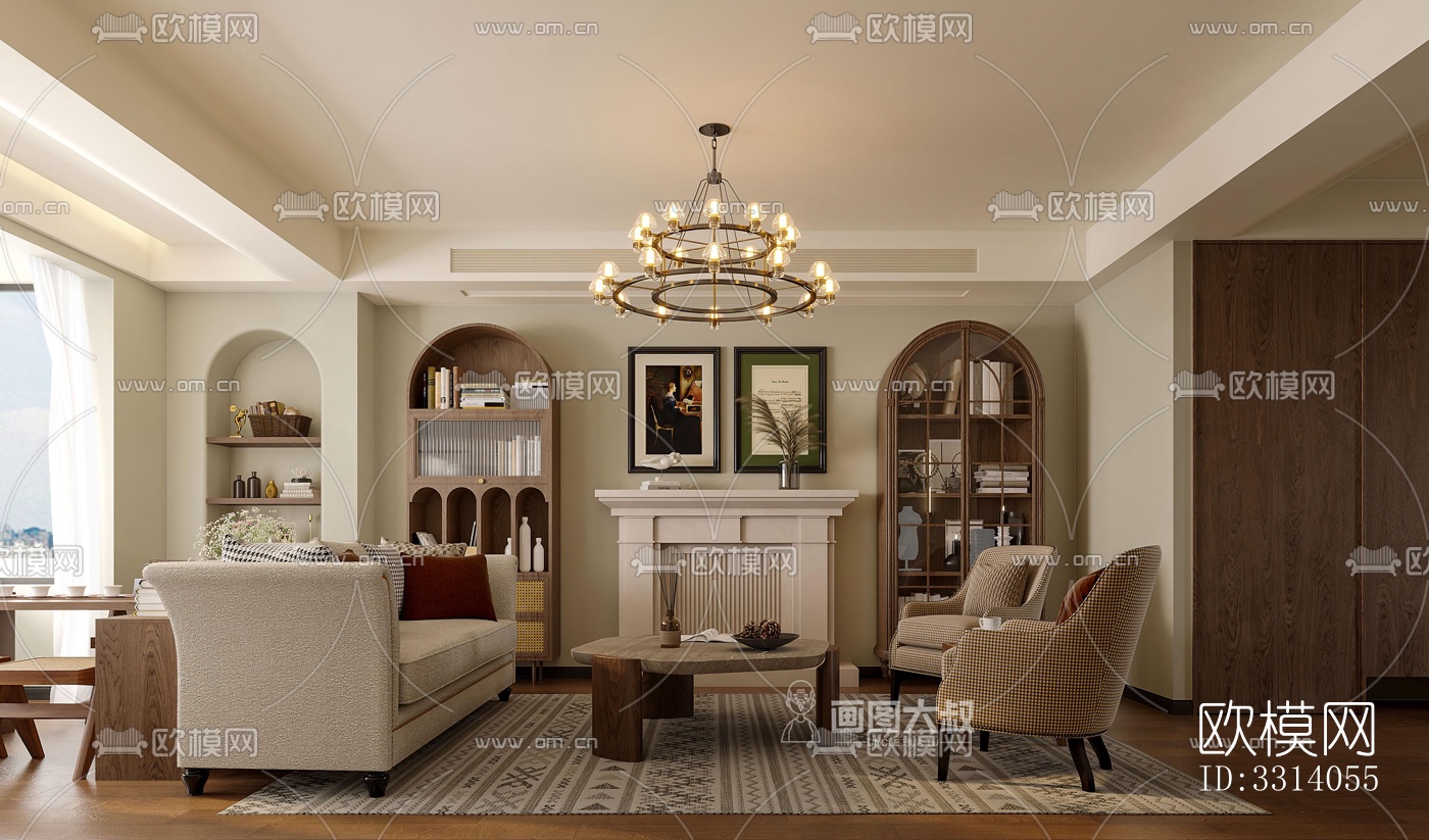 现代客餐厅效果图下载（渲染图10）