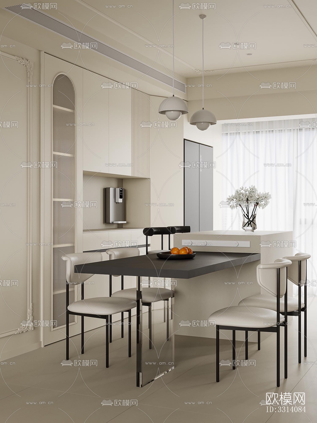 现代客餐厅效果图下载（渲染图7）