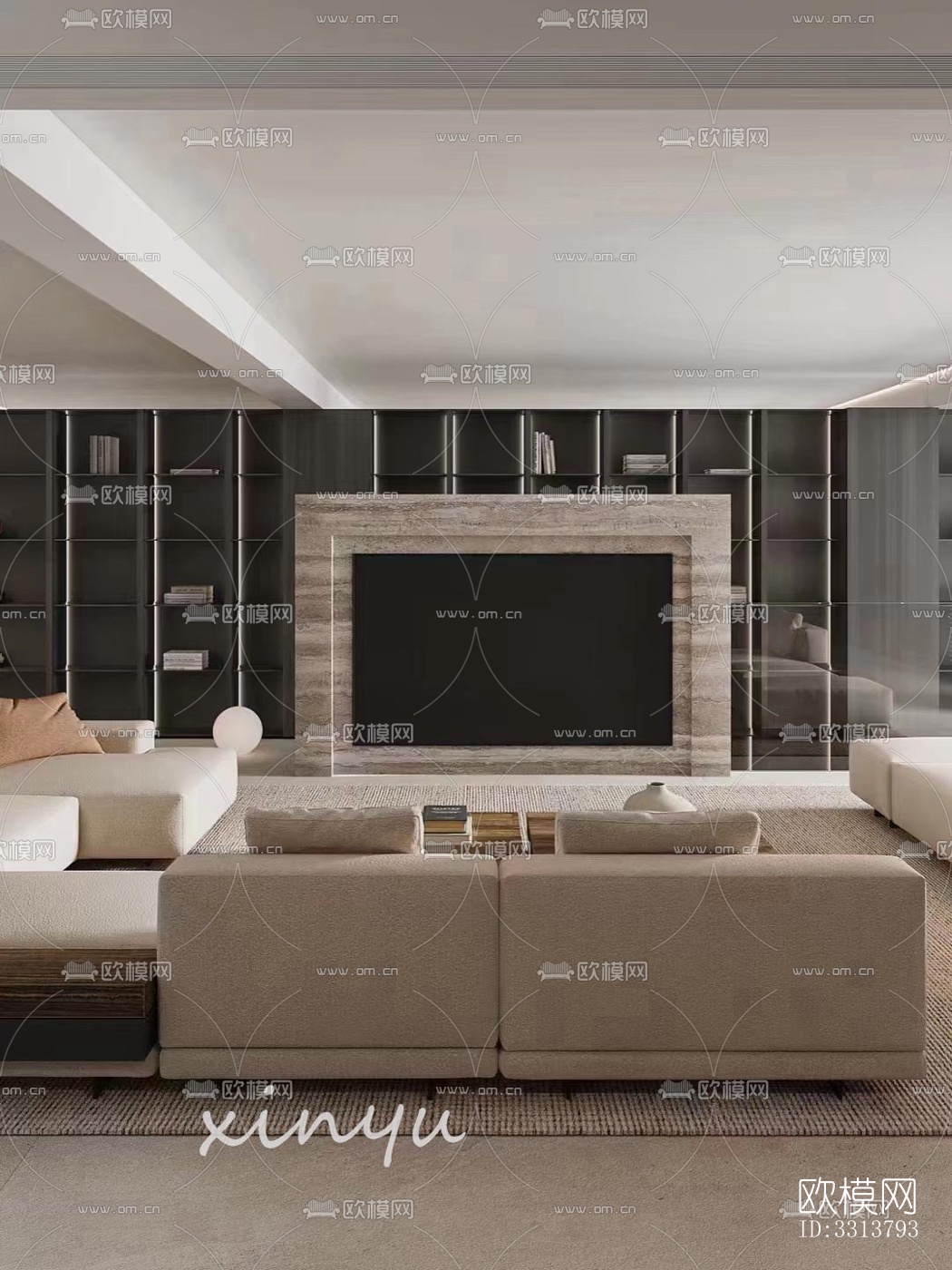 现代客餐厅效果图下载（渲染图5）