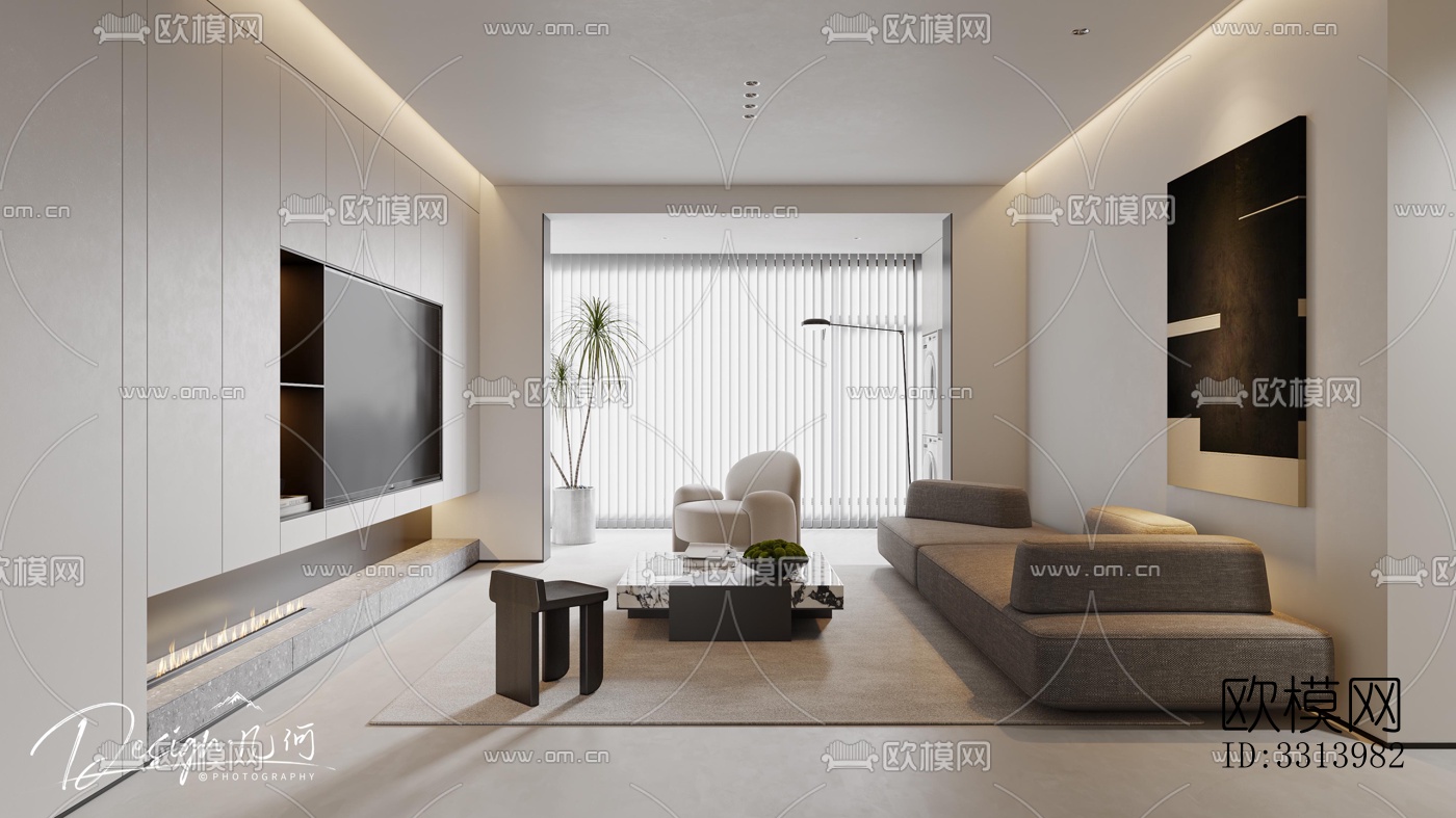 现代客餐厅效果图下载（渲染图8）