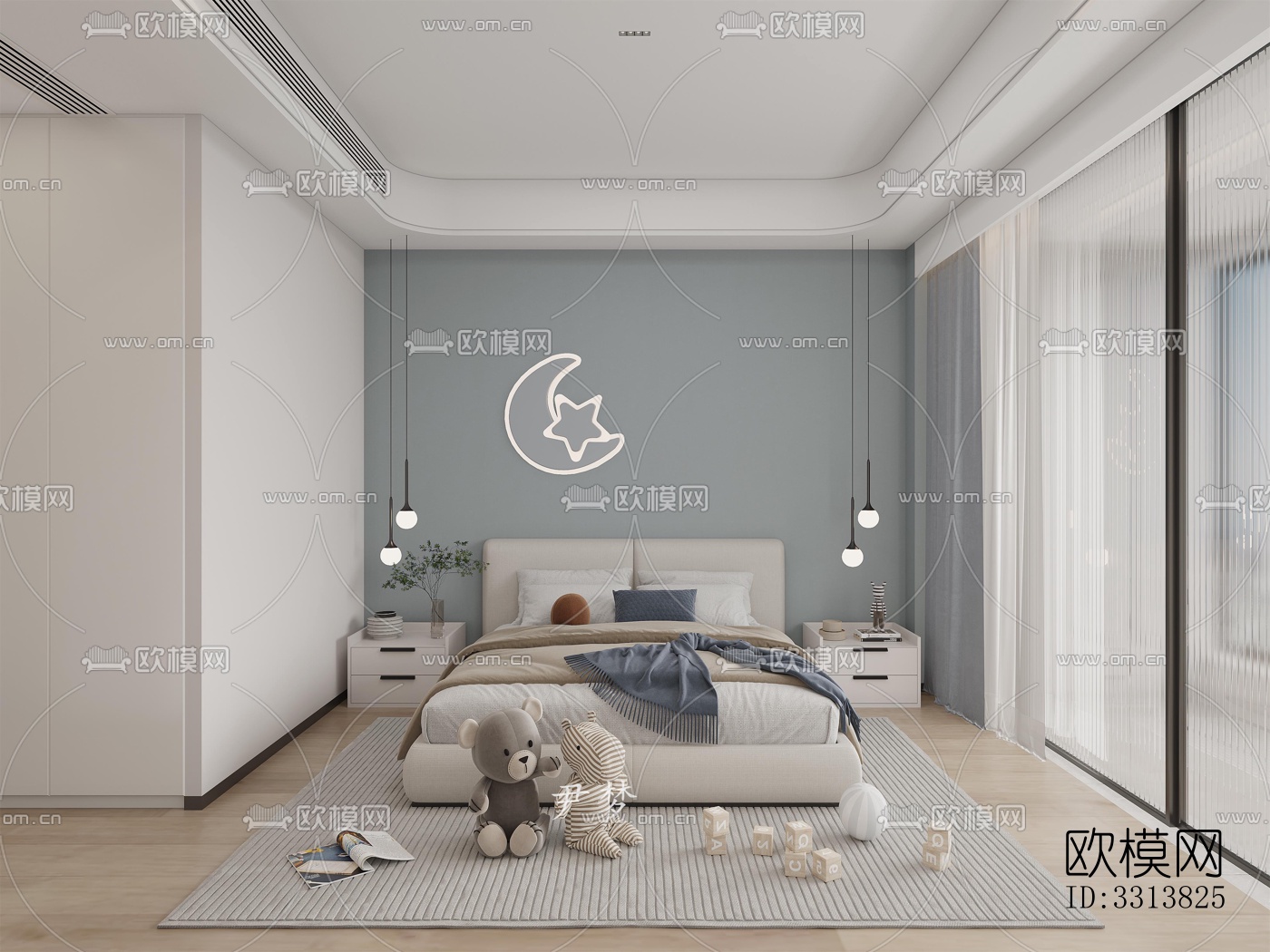 现代客餐厅效果图下载（渲染图3）