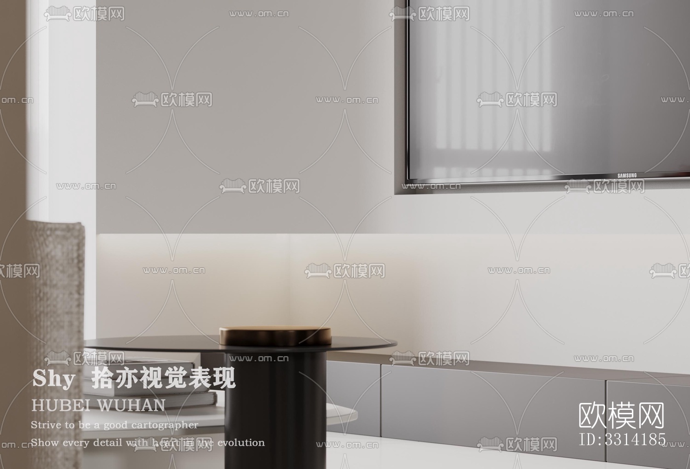 现代客餐厅效果图下载（渲染图3）